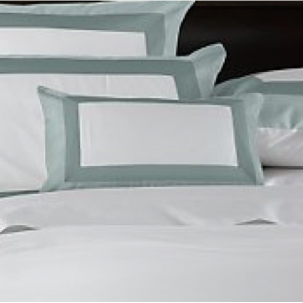 RESTORATION HARDWARE Italian Banded Sateen Pillow Sham in Silver Sage, 12x18